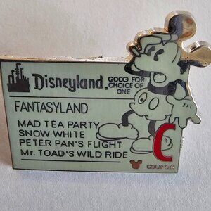 DISNEY Pin Trading ~ Cast Lanyard Series #3 ~ Ticket 'C' ~ Hidden Mickey ~ 2005